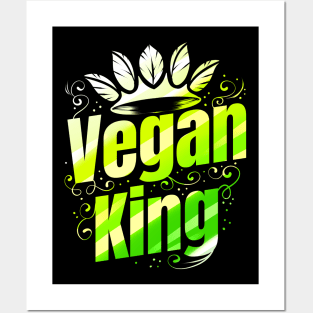 Vegan King With Leaves Crown - Go Vegan Posters and Art